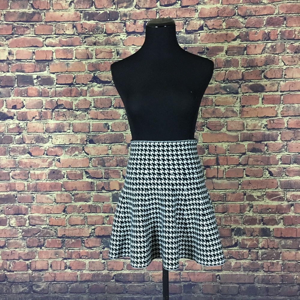 Say What? Black White Pattern Rayon Skirt